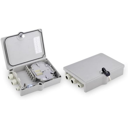 DIGITUS Boîtier de Distribution FO pour l'extérieur - pour 6 connecteurs SC-Duplex - IP65-2X PG21, 1x PG13,5 entrées de câble - 