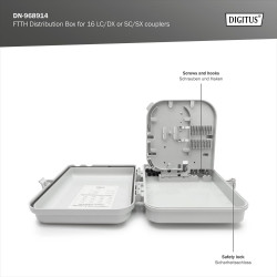 DIGITUS Boîtier de Distribution FTTH Extérieur - 16x LC/Duplex ou 16x SC/Simplex - Classe de Protection IP65 - Boîtier d'Epissur