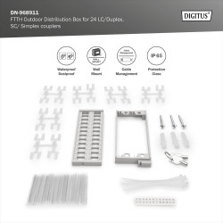DIGITUS Professional DN-968911 Boîte de Distribution FTTH extérieure pour 8 adaptateurs SC Simplex / 24 épissures