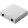 DIGITUS Boîtier de Distribution Fibre Optique - 2X SC Simplex ou 2X LC Duplex - Prise de raccordement FTTH - Fibre Optique - Gri