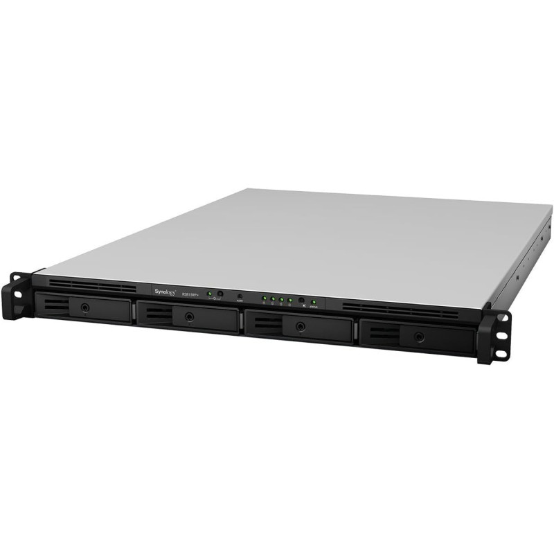 Synology RS815RP+ Serveur NAS Rack 1U pour 4 Disques Durs 3,5"/2,5" 2,4 GHz QuadCore 4 Go 4LAN GB USB 3.0 eSata Noir