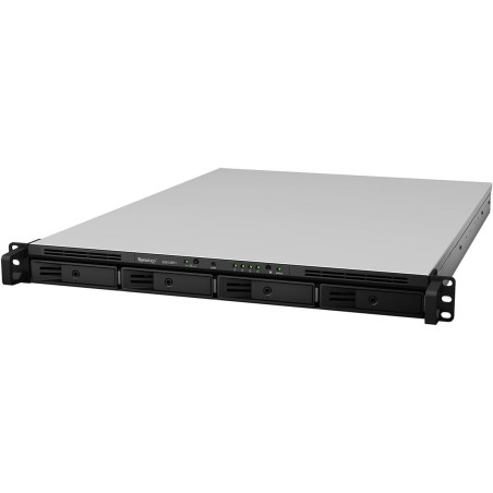 Synology RS815RP+ Serveur NAS Rack 1U pour 4 Disques Durs 3,5"/2,5" 2,4 GHz QuadCore 4 Go 4LAN GB USB 3.0 eSata Noir