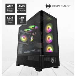 PCSpecialist Extreme PC Gamer - AMD Ryzen 7 7700X 4,50 GHz 8-Core, 32 Go DDR5 RAM, 16 Go AMD Radeon RX 9070 XT, 2 to M.2 SSD, Wi