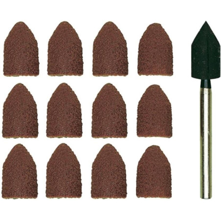 PROXXON 2228987 - Set 10 Papier de Verre conique + Tige Rouille