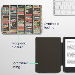 kwmobile Étui Compatible avec Pocketbook Verse/Pro/Color/Vivlio Light/Light HD Coque - Étui à Rabat magnétique Tablette eReader 