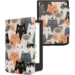 Kwmobile étui compatible avec pocketbook verse/pro/color/vivlio light/light hd coque - étui à rabat magnétique tablette ereader 