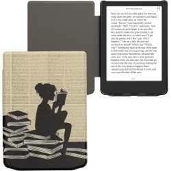 Kwmobile étui compatible avec pocketbook verse/pro/color/vivlio light/light hd coque - étui à rabat magnétique tablette ereader 