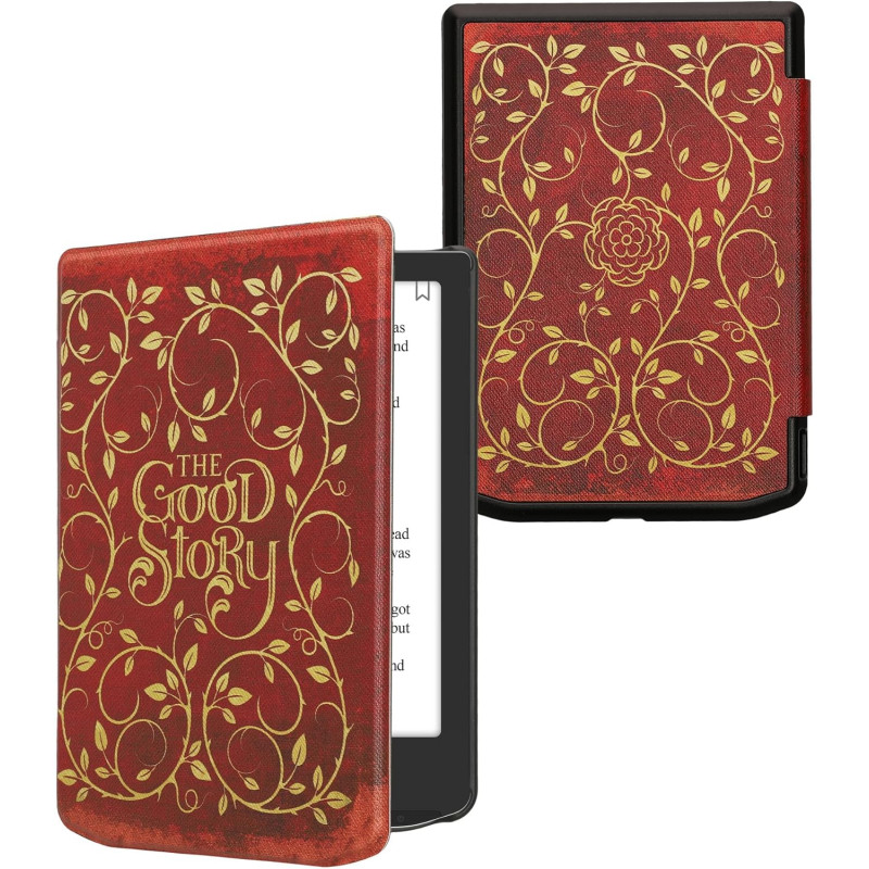 Kwmobile étui compatible avec pocketbook verse/pro/color/vivlio light/light hd coque - étui à rabat magnétique tablette ereader 