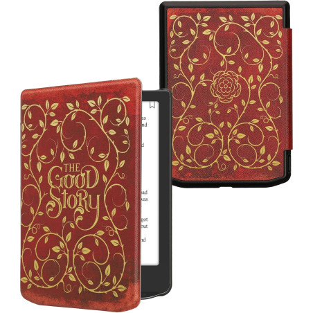 Kwmobile étui compatible avec pocketbook verse/pro/color/vivlio light/light hd coque - étui à rabat magnétique tablette ereader 