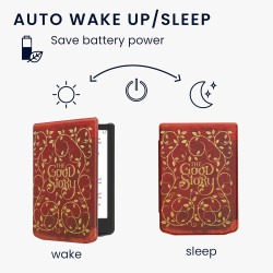 Kwmobile étui compatible avec pocketbook verse/pro/color/vivlio light/light hd coque - étui à rabat magnétique tablette ereader 