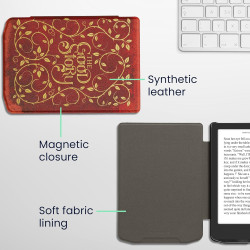 Kwmobile étui compatible avec pocketbook verse/pro/color/vivlio light/light hd coque - étui à rabat magnétique tablette ereader 