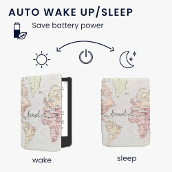 kwmobile Étui Compatible avec Pocketbook Verse/Pro/Color/Vivlio Light/Light HD Coque - Étui à Rabat magnétique Tablette eReader 
