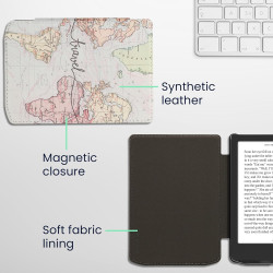kwmobile Étui Compatible avec Pocketbook Verse/Pro/Color/Vivlio Light/Light HD Coque - Étui à Rabat magnétique Tablette eReader 