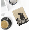 Kwmobile étui compatible avec kobo clara bw/colour coque - étui à rabat magnétique tablette ereader similicuir - noir-beige
