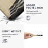 Kwmobile étui compatible avec kobo clara bw/colour coque - étui à rabat magnétique tablette ereader similicuir - noir-beige