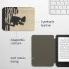 Kwmobile étui compatible avec kobo clara bw/colour coque - étui à rabat magnétique tablette ereader similicuir - noir-beige