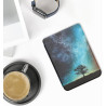 kwmobile Étui Compatible avec Kobo Clara BW/Colour Coque - Étui à Rabat magnétique Tablette eReader Similicuir - Bleu-Gris-Noir
