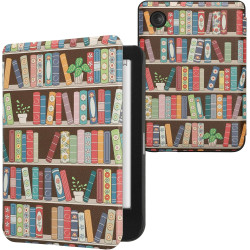 kwmobile Étui Compatible avec Kobo Clara BW/Colour Coque - Étui à Rabat magnétique Tablette eReader Similicuir - Bleu-Vert-Fuchs