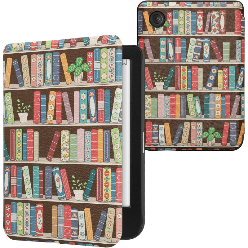 kwmobile Étui Compatible avec Kobo Clara BW/Colour Coque - Étui à Rabat magnétique Tablette eReader Similicuir - Bleu-Vert-Fuchs