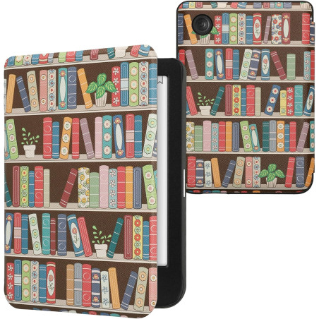 kwmobile Étui Compatible avec Kobo Clara BW/Colour Coque - Étui à Rabat magnétique Tablette eReader Similicuir - Bleu-Vert-Fuchs