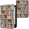 kwmobile Étui Compatible avec Kobo Clara BW/Colour Coque - Étui à Rabat magnétique Tablette eReader Similicuir - Bleu-Vert-Fuchs