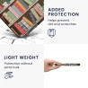 kwmobile Étui Compatible avec Kobo Clara BW/Colour Coque - Étui à Rabat magnétique Tablette eReader Similicuir - Bleu-Vert-Fuchs