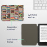 kwmobile Étui Compatible avec Kobo Clara BW/Colour Coque - Étui à Rabat magnétique Tablette eReader Similicuir - Bleu-Vert-Fuchs