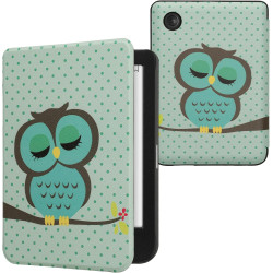 kwmobile Étui Compatible avec Kobo Clara BW/Colour Coque - Étui à Rabat magnétique Tablette eReader Similicuir - Turquoise-Marro