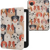 kwmobile Étui Compatible avec Kobo Clara BW/Colour Coque - Étui à Rabat magnétique Tablette eReader Similicuir - Blanc-Marron Cl