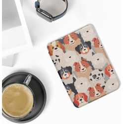 kwmobile Étui Compatible avec Kobo Clara BW/Colour Coque - Étui à Rabat magnétique Tablette eReader Similicuir - Blanc-Marron Cl