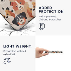 kwmobile Étui Compatible avec Kobo Clara BW/Colour Coque - Étui à Rabat magnétique Tablette eReader Similicuir - Blanc-Marron Cl
