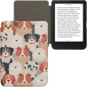 kwmobile Étui Compatible avec Kobo Clara BW/Colour Coque - Étui à Rabat magnétique Tablette eReader Similicuir - Blanc-Marron Cl