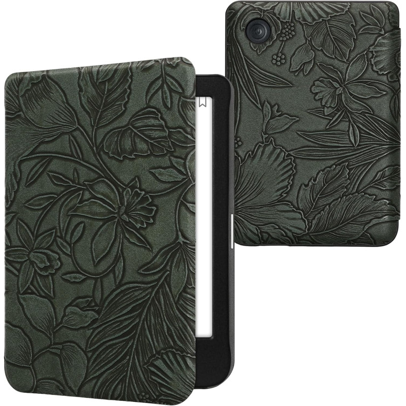 kwmobile Étui Compatible avec Kobo Clara BW/Colour Coque - Étui à Rabat magnétique Tablette eReader Similicuir - Vert