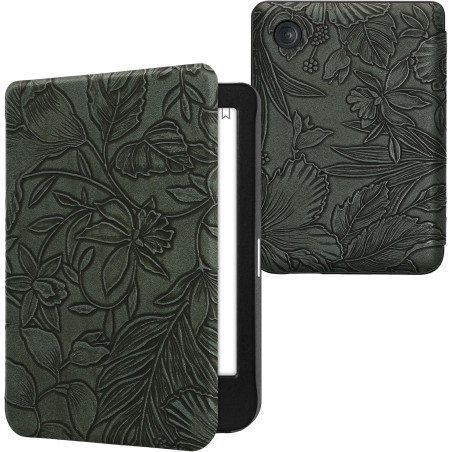 kwmobile Étui Compatible avec Kobo Clara BW/Colour Coque - Étui à Rabat magnétique Tablette eReader Similicuir - Vert