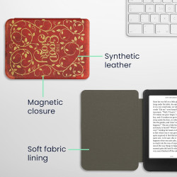 Kwmobile étui compatible avec kobo clara bw/colour coque - étui à rabat magnétique tablette ereader similicuir - jaune-orange-ro