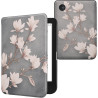 kwmobile Étui Compatible avec Kobo Clara BW/Colour Coque - Étui à Rabat magnétique Tablette eReader Similicuir - Taupe-Blanc-Ble
