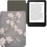 kwmobile Étui Compatible avec Kobo Clara BW/Colour Coque - Étui à Rabat magnétique Tablette eReader Similicuir - Taupe-Blanc-Ble