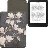 kwmobile Étui Compatible avec Kobo Clara BW/Colour Coque - Étui à Rabat magnétique Tablette eReader Similicuir - Taupe-Blanc-Gri
