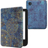 kwmobile Étui Compatible avec Kobo Clara BW/Colour Coque - Étui à Rabat magnétique Tablette eReader Similicuir - Jaune-Bleu fonc