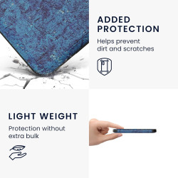 kwmobile Étui Compatible avec Kobo Clara BW/Colour Coque - Étui à Rabat magnétique Tablette eReader Similicuir - Jaune-Bleu fonc