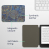 kwmobile Étui Compatible avec Kobo Clara BW/Colour Coque - Étui à Rabat magnétique Tablette eReader Similicuir - Jaune-Bleu fonc