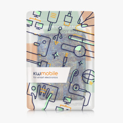 kwmobile Étui Compatible avec Kobo Clara BW/Colour Coque - Étui à Rabat magnétique Tablette eReader Similicuir - Jaune-Bleu fonc