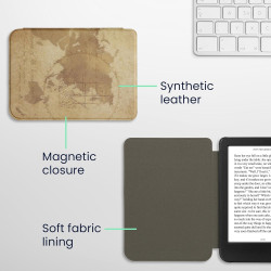 kwmobile Étui Compatible avec Kobo Clara BW/Colour Coque - Étui à Rabat magnétique Tablette eReader Similicuir - Marron-Marron C