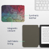 kwmobile Étui Compatible avec Kobo Clara BW/Colour Coque - Étui à Rabat magnétique Tablette eReader Similicuir - Fuchsia-Bleu-Ve