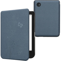 kwmobile Étui Compatible avec Kobo Clara BW/Colour Coque - Étui à Rabat magnétique Tablette eReader Similicuir - Bleu foncé