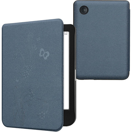 kwmobile Étui Compatible avec Kobo Clara BW/Colour Coque - Étui à Rabat magnétique Tablette eReader Similicuir - Bleu foncé