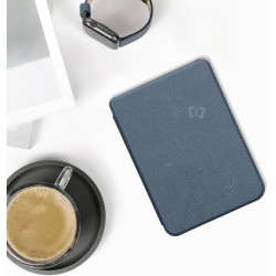 kwmobile Étui Compatible avec Kobo Clara BW/Colour Coque - Étui à Rabat magnétique Tablette eReader Similicuir - Bleu foncé