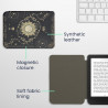 kwmobile Étui Compatible avec Kobo Clara BW/Colour Coque - Étui à Rabat magnétique Tablette eReader Similicuir - Bleu foncé-Jaun