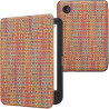 kwmobile Étui Compatible avec Kobo Clara BW/Colour Coque - Étui à Rabat magnétique Tablette eReader Similicuir - Jaune-Rouge-Ver