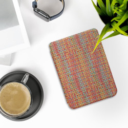 kwmobile Étui Compatible avec Kobo Clara BW/Colour Coque - Étui à Rabat magnétique Tablette eReader Similicuir - Jaune-Rouge-Ver
